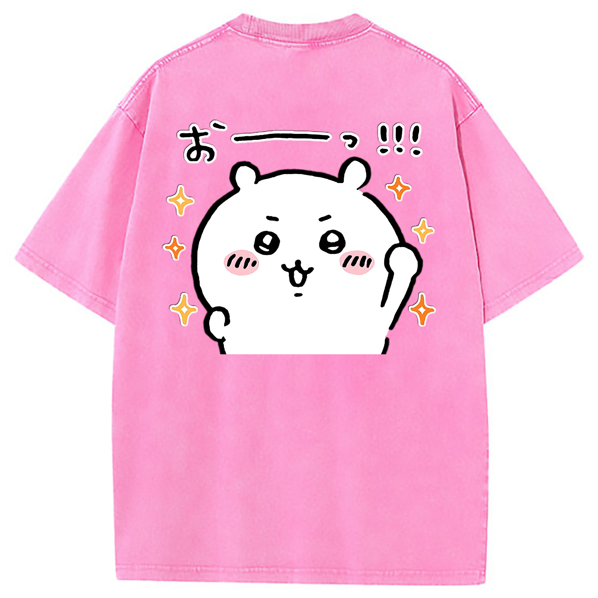 （画像用） ちいかわ ちいかわ Chii-kawa chiikawa 綿100% ヴィンテージ風 半袖Tシャツ（背面プリント）
